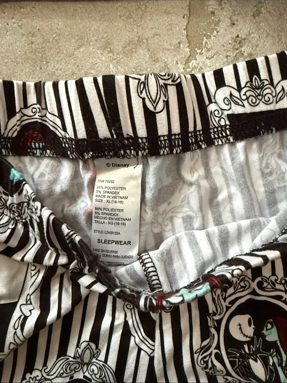 NWOT Disney The Nightmare Before Christmas Black & White Striped Shirt - Picture 4 of 4